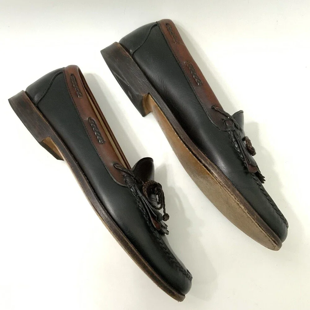 Allen Edmonds All Leather Woodstock Loafers NARROW Black Men 10.5C